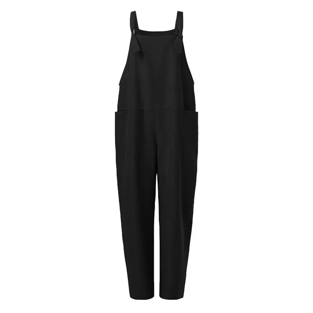 Tuinbroek - Dames mouwloze linnen jumpsuit met losse pasvorm-Boutique Moda