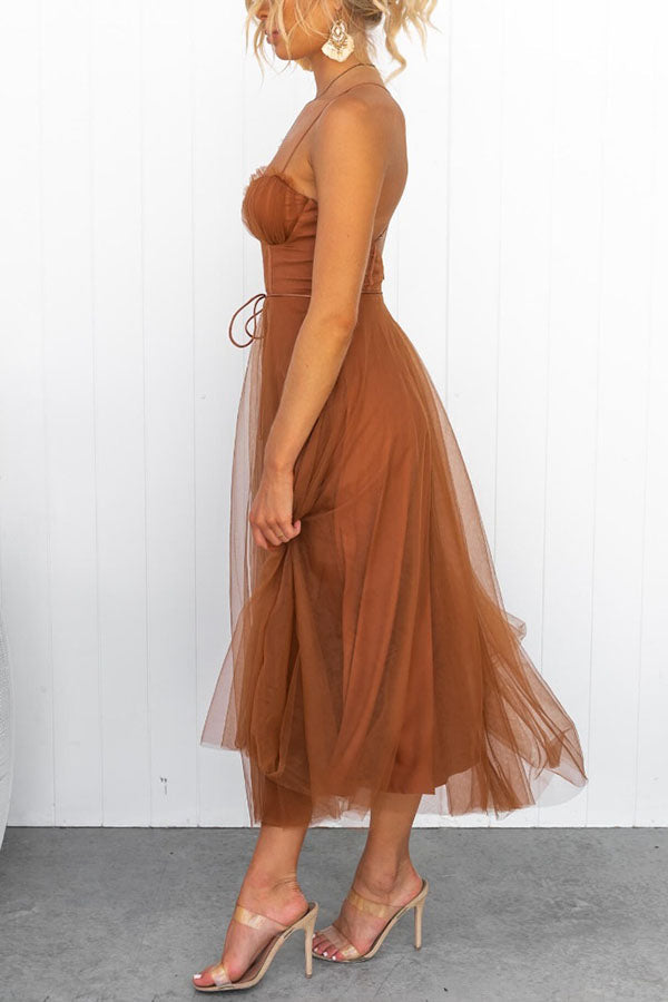 Tule Jurk | Mouwloos | Midi | Korsetjurk | Cocktailjurk-Boutique Moda