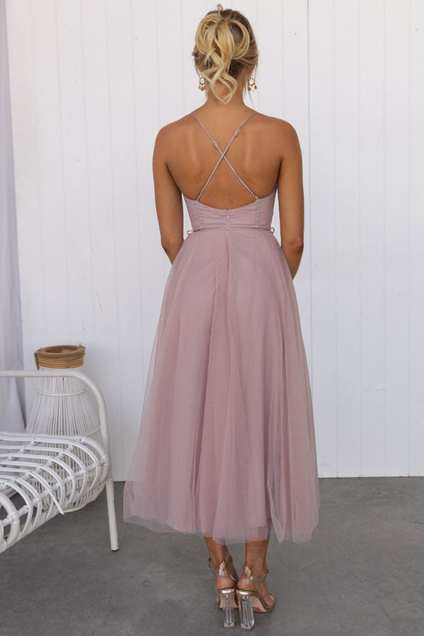 Tule Jurk | Mouwloos | Midi | Korsetjurk | Cocktailjurk-Boutique Moda