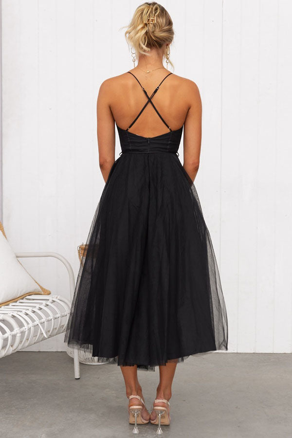 Tule Jurk | Mouwloos | Midi | Korsetjurk | Cocktailjurk-Boutique Moda