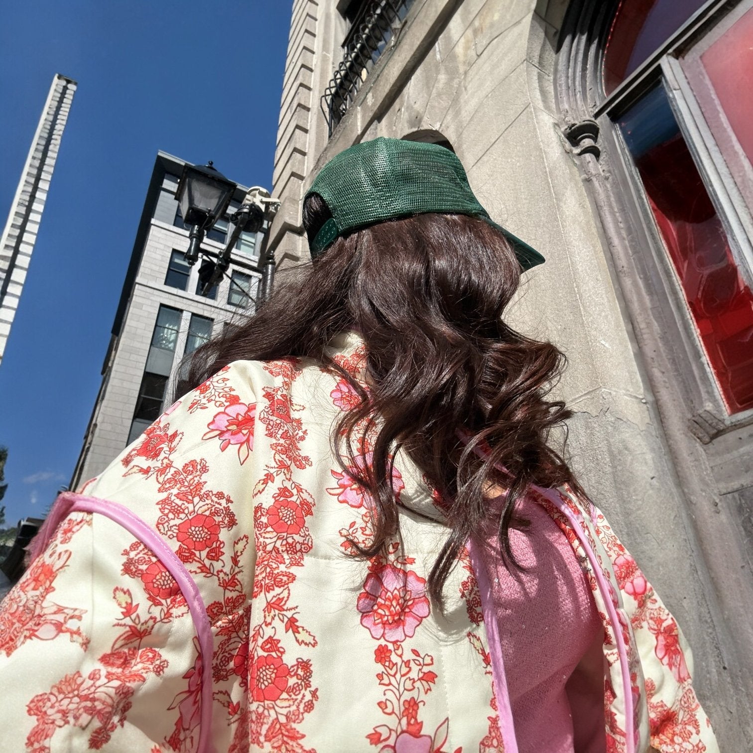Tussenjas Dames | Gewatteerd Bloemenprint | Crème Roze-Boutique Moda