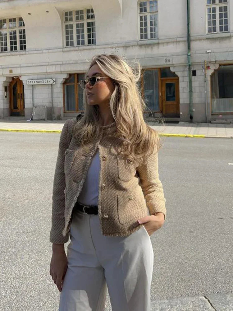 Tweed Jas | Button-Up | Herfst | Blazer Jas | Dames Jas-Boutique Moda
