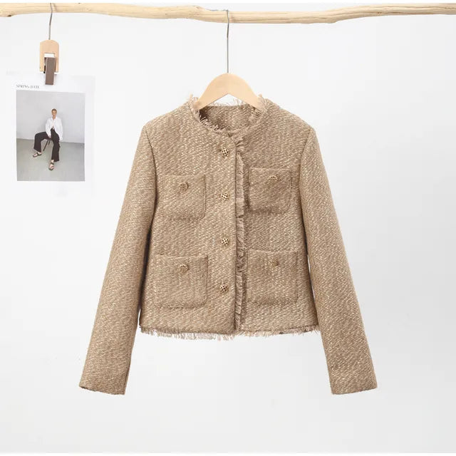 Tweed Jas | Button-Up | Herfst | Blazer Jas | Dames Jas-Boutique Moda