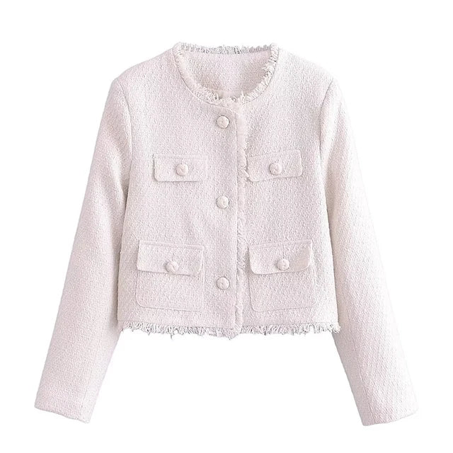 Tweed Jas | Button-Up | Herfst | Blazer Jas | Dames Jas-Boutique Moda