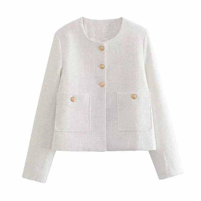Tweed Jas | Button-Up | Herfst | Blazer Jas | Dames Jas-Boutique Moda