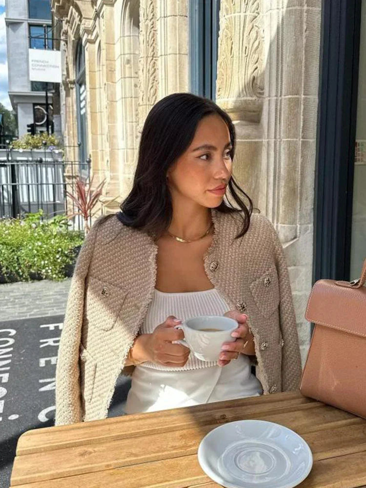 Tweed Jas | Button-Up | Herfst | Blazer Jas | Dames Jas-Boutique Moda
