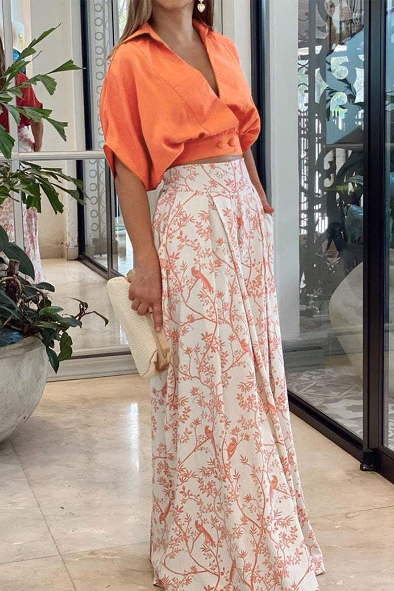 Tweedelige Set | Dames Crop Top en Wijde Broek met Hoge Taille-Boutique Moda