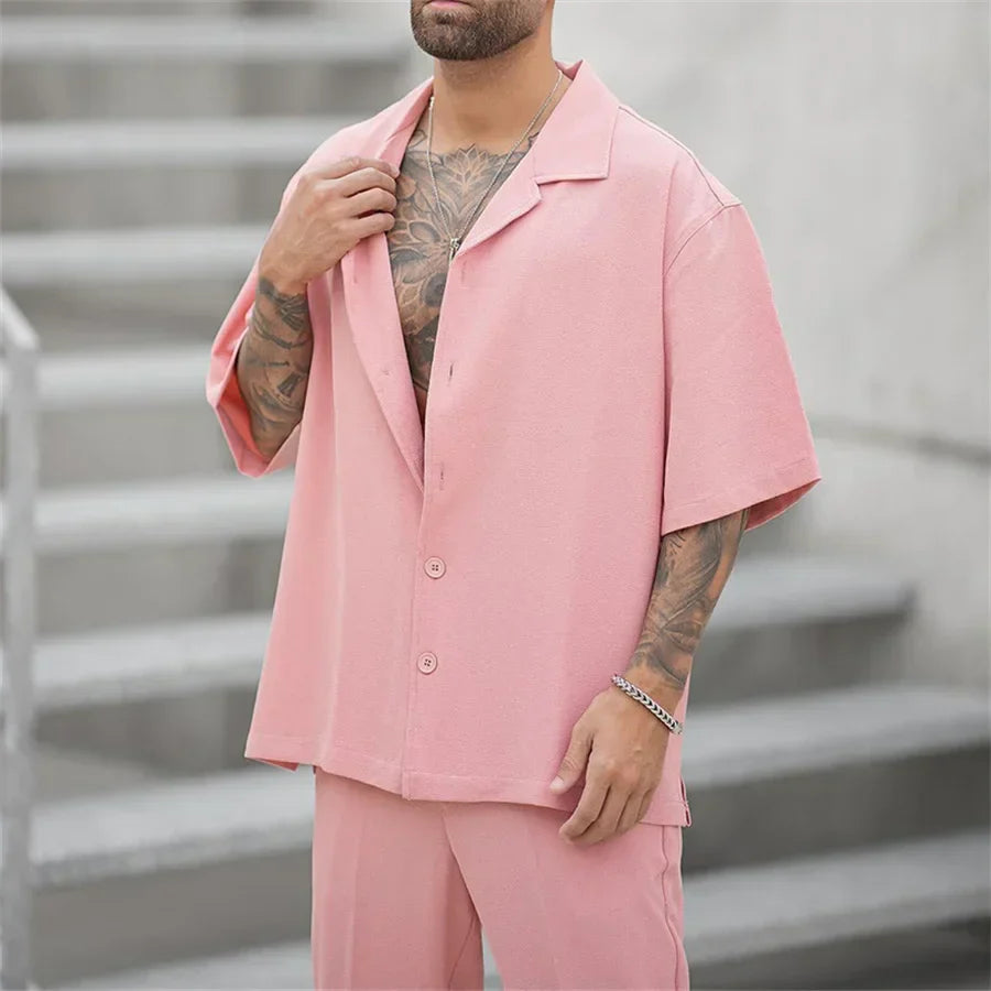Tweedelige set – Oversized T-shirt en broek voor heren-Boutique Moda