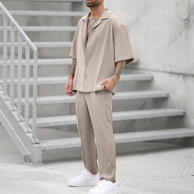 Tweedelige set – Oversized T-shirt en broek voor heren-Boutique Moda