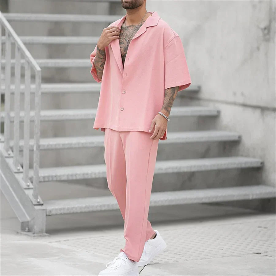 Tweedelige set – Oversized T-shirt en broek voor heren-Boutique Moda
