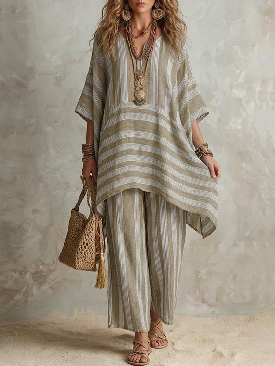 Tweedelige zomerset – Set met tuniek en broek voor dames-Boutique Moda