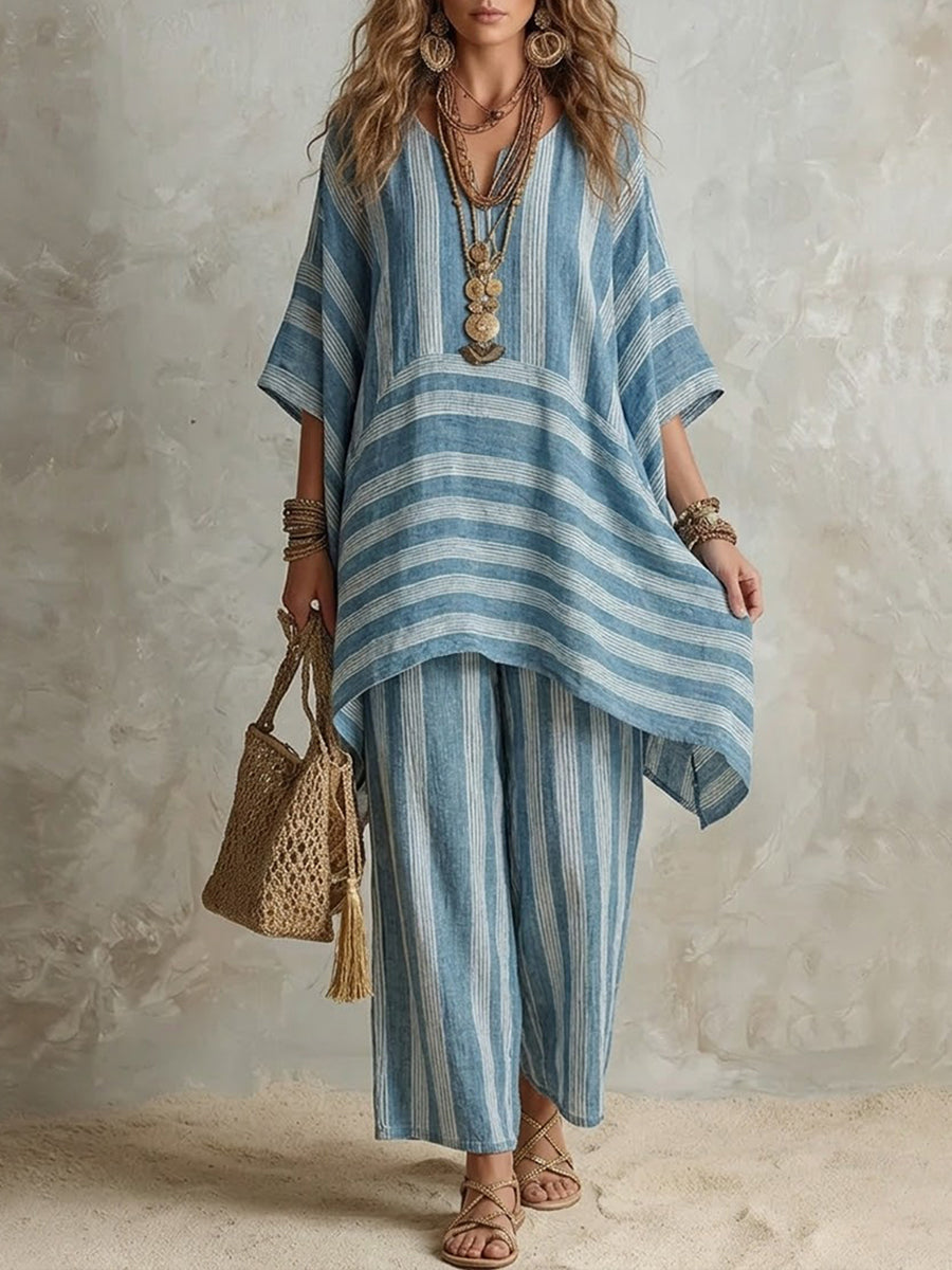 Tweedelige zomerset – Set met tuniek en broek voor dames-Boutique Moda