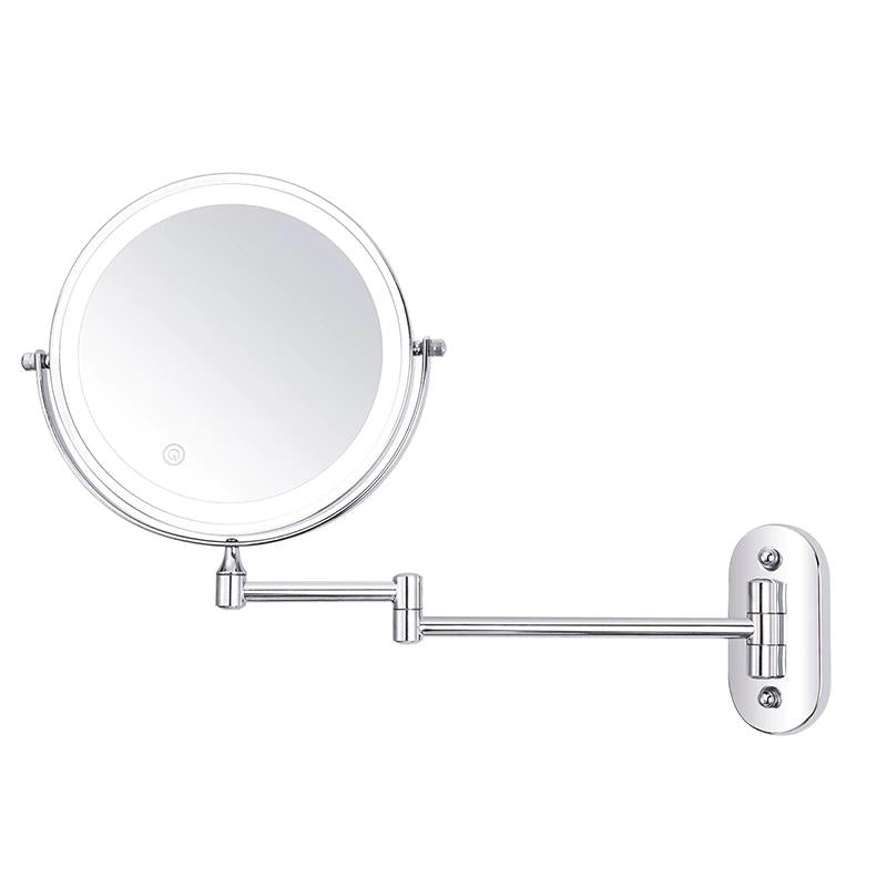 Uitschuifbare badkamerspiegel - Rond - Make-up - Scheerspiegel - LED badkamerspiegel-Boutique Moda