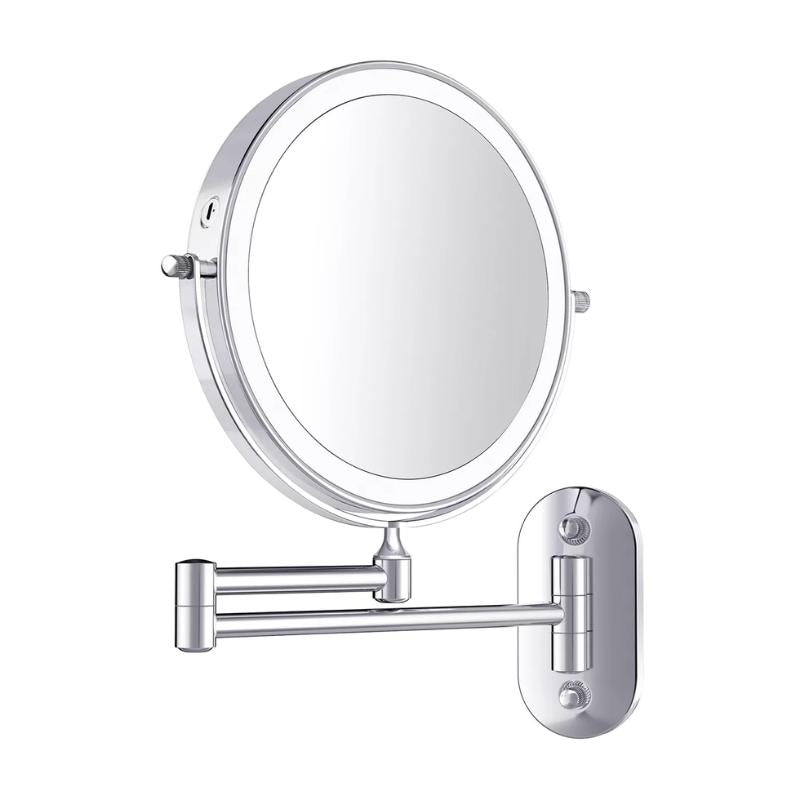 Uitschuifbare badkamerspiegel - Rond - Make-up - Scheerspiegel - LED badkamerspiegel-Boutique Moda