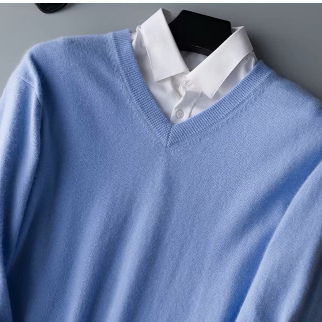 V-hals trui - Klassieke effen gebreide trui voor heren-Boutique Moda