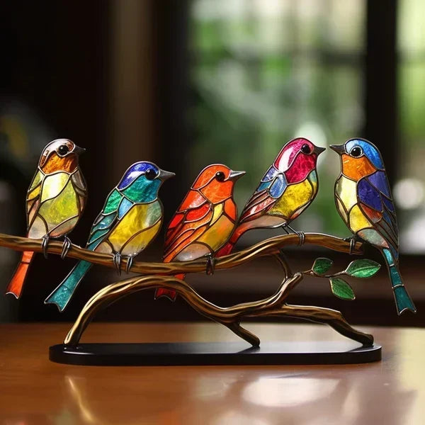 Vogelversiering | Kleurrijk | Vogelbeeldje | Glazen vogel | Tafeldecoratie-Boutique Moda