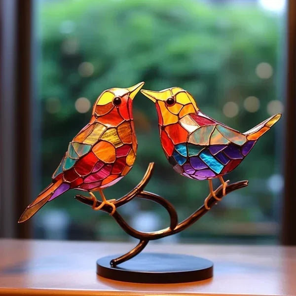 Vogelversiering | Kleurrijk | Vogelbeeldje | Glazen vogel | Tafeldecoratie-Boutique Moda