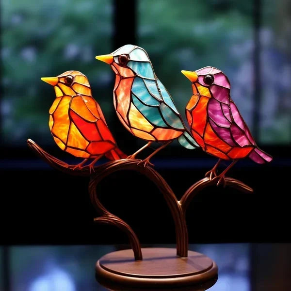 Vogelversiering | Kleurrijk | Vogelbeeldje | Glazen vogel | Tafeldecoratie-Boutique Moda