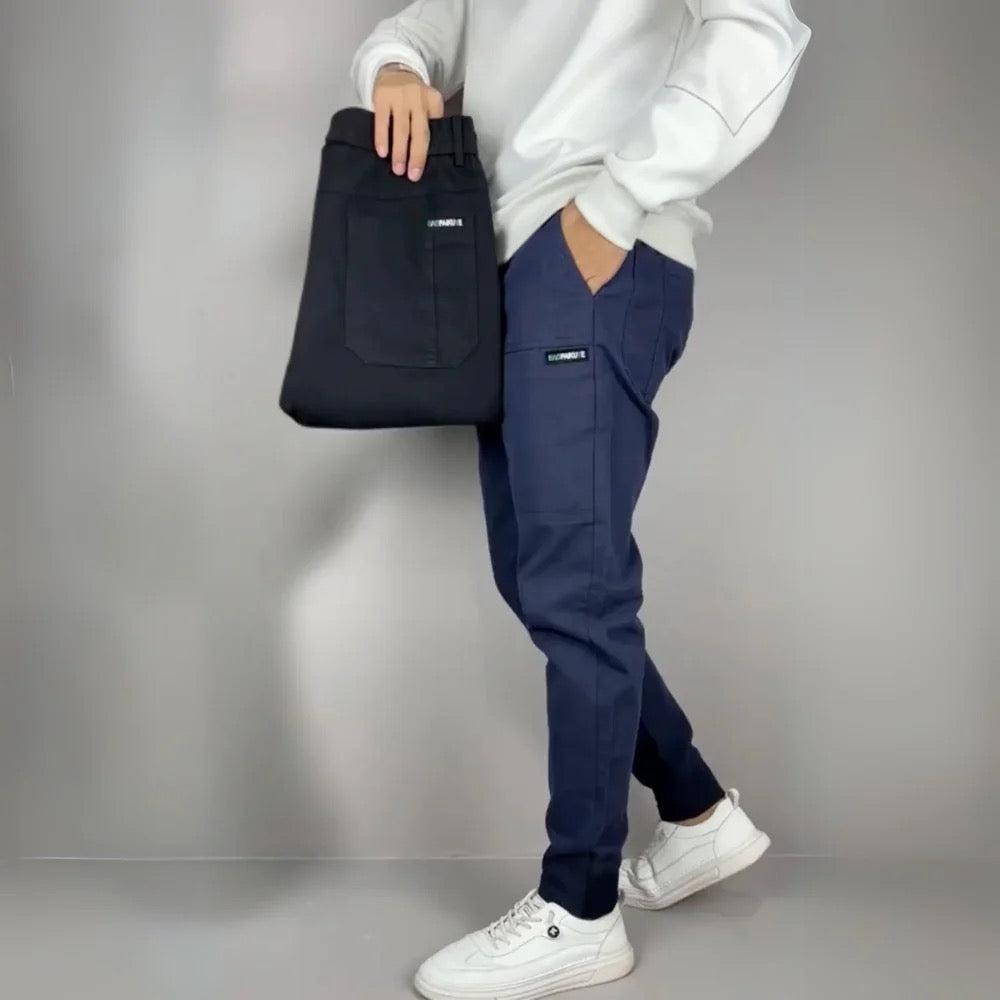 Vrijetijdsbroeken – Elastische, smalle cargobroeken voor heren-Boutique Moda