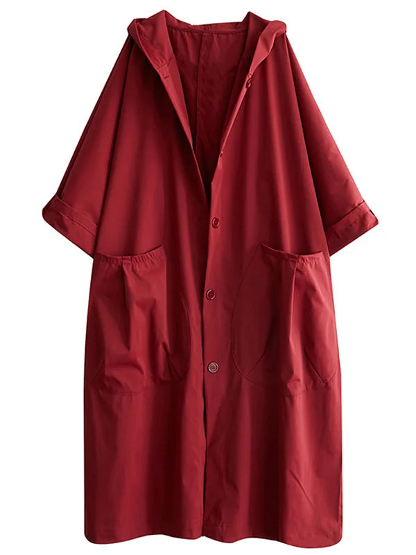 Waterdichte Jas - Lange oversized regenjas met capuchon voor dames-Boutique Moda
