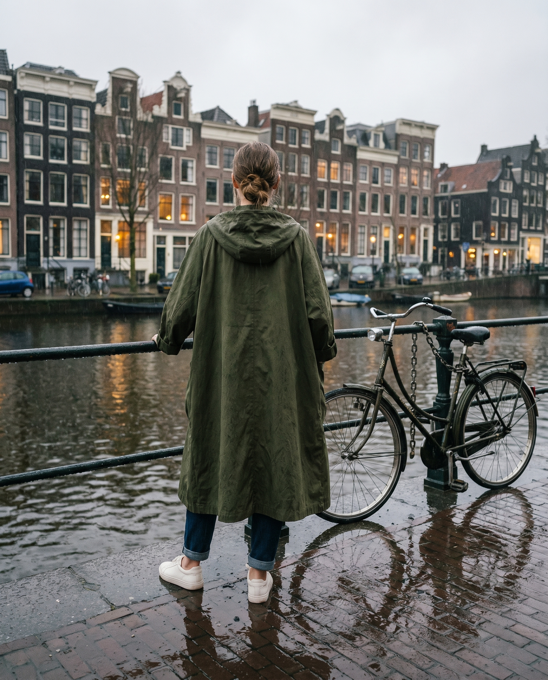 Waterdichte Jas - Lange oversized regenjas met capuchon voor dames-Boutique Moda
