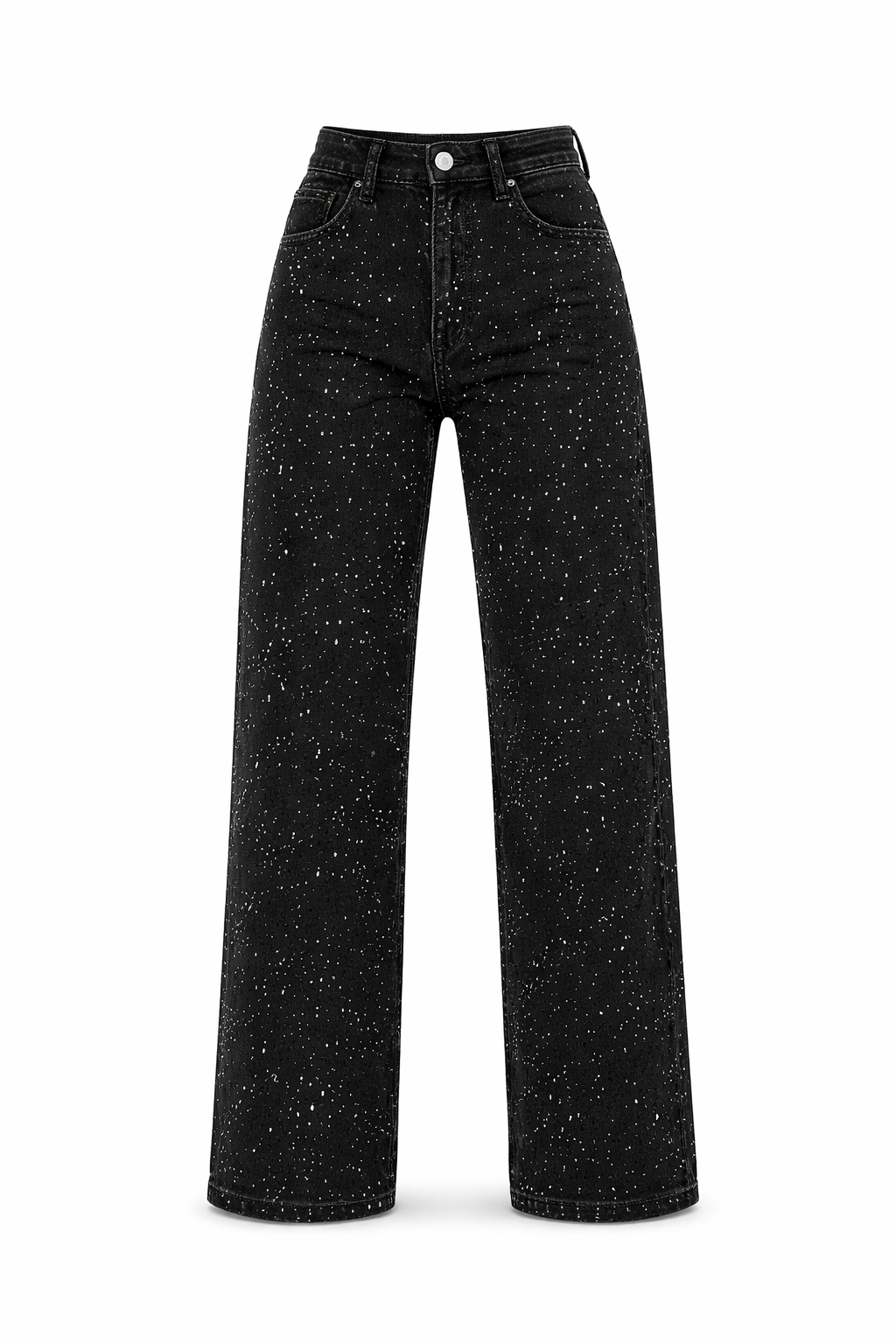 Wide-Leg Jeans – Glitterjeans met hoge taille voor dames-Boutique Moda