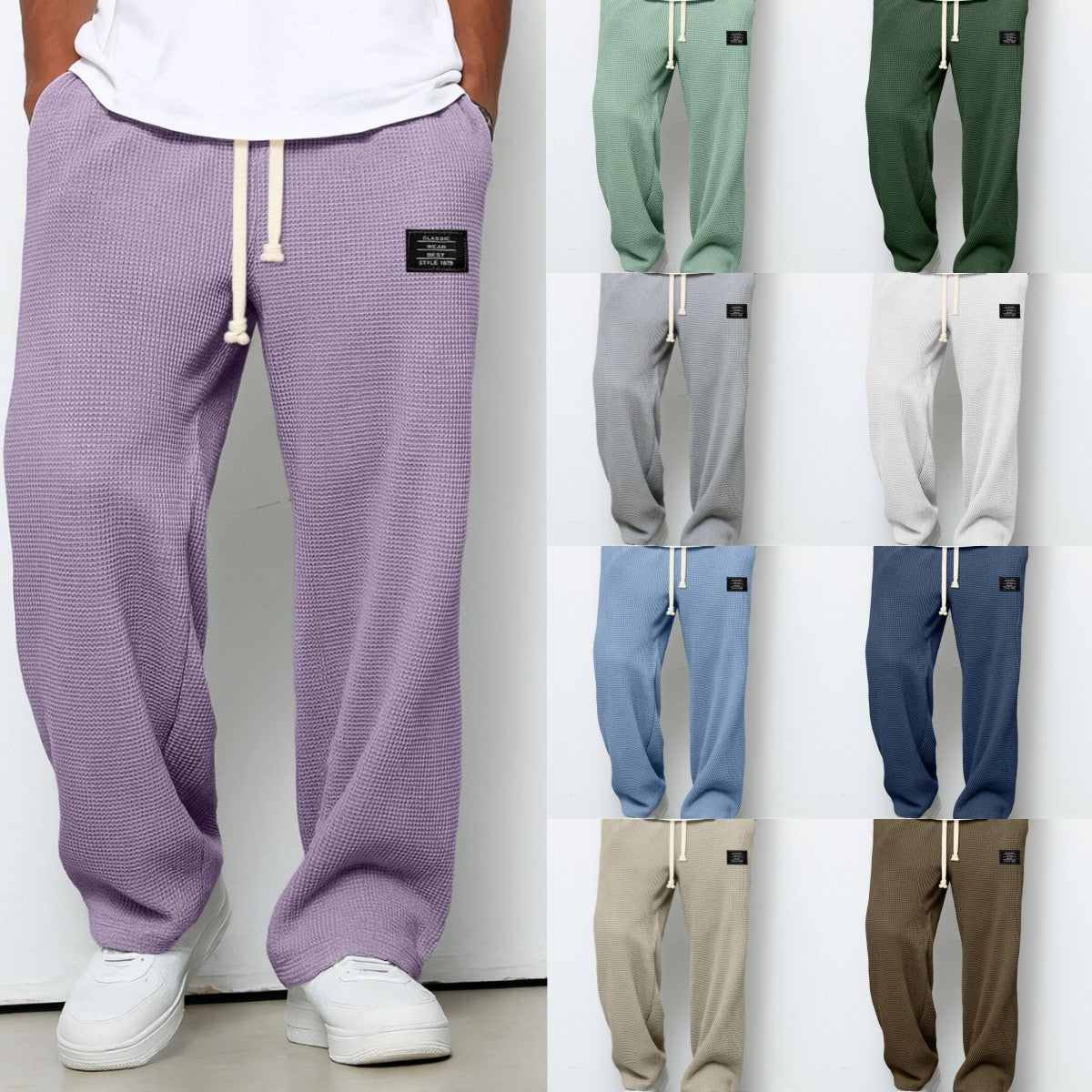 Wijde Broek Heren | Comfortabele Broek Met Koord-Boutique Moda