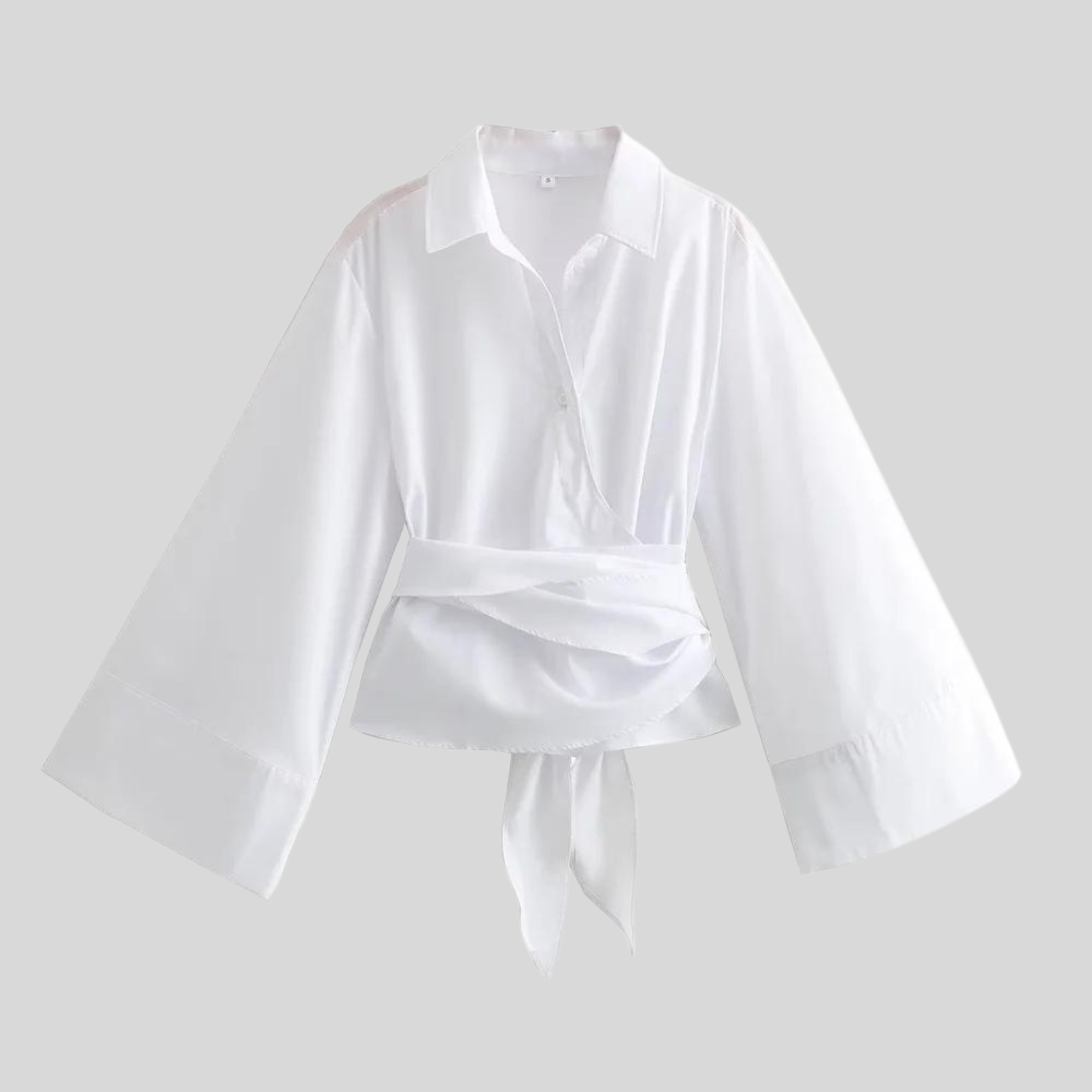 Wikkelblouse - Dameshemd met wijde mouwen en kimonotaille-Boutique Moda