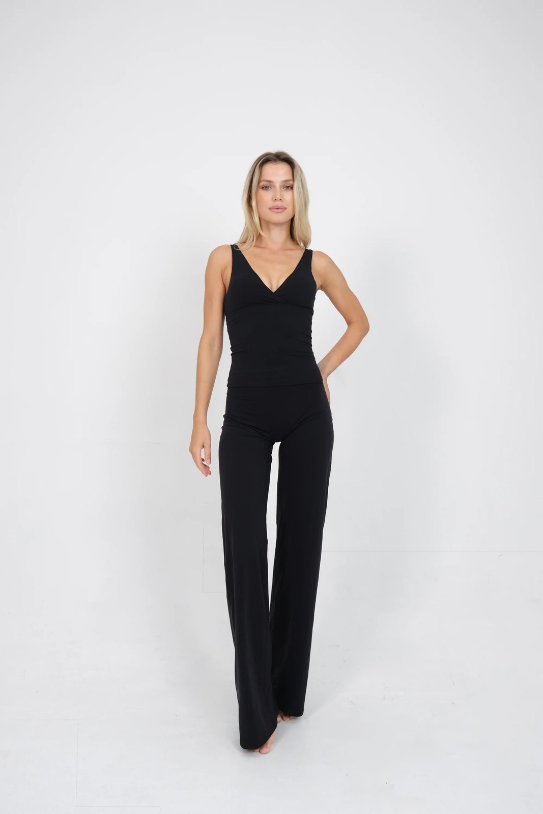 Wikkeltop Dames | Sporttop met V-Hals | Uitneembare Pads-Boutique Moda