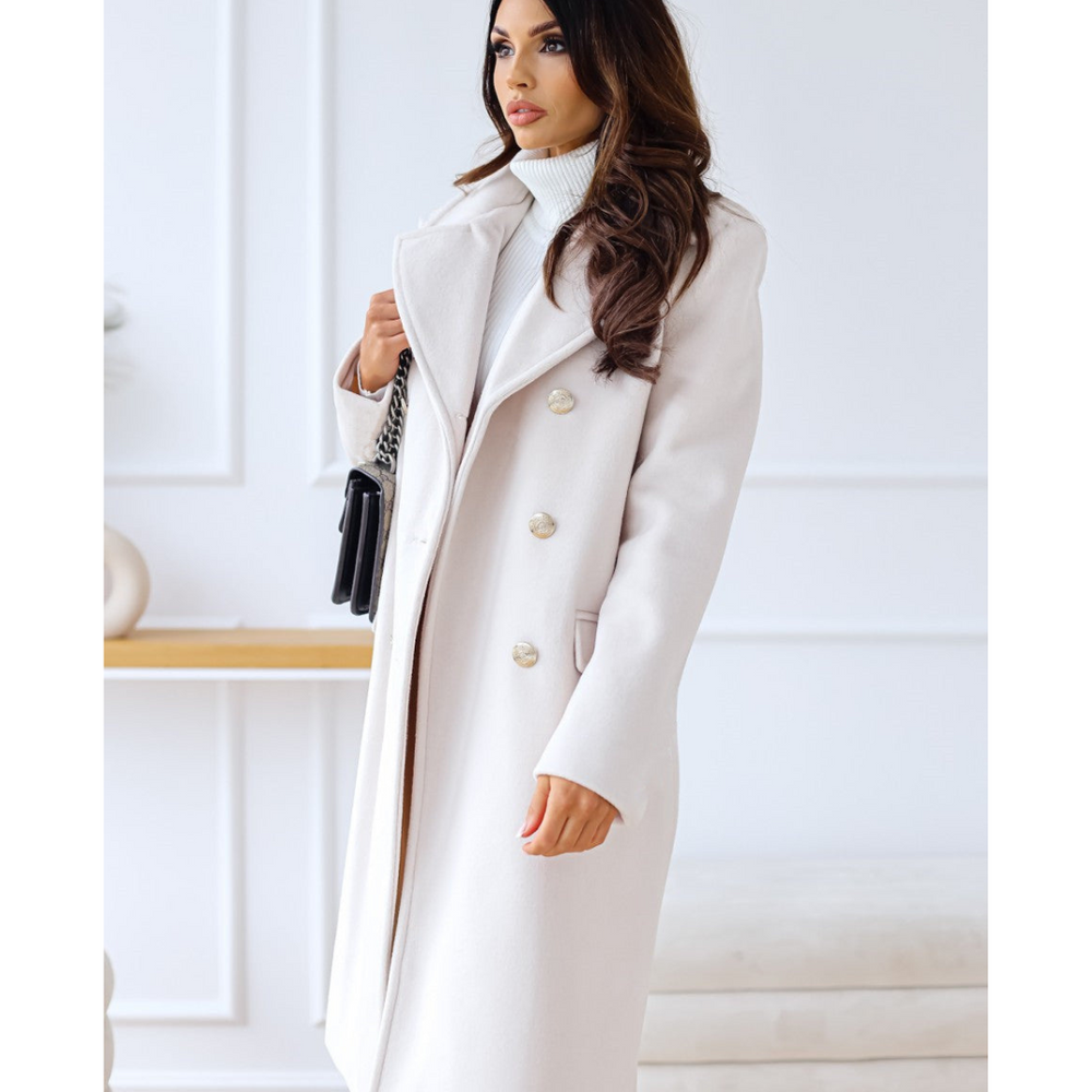 Winter Trench Coat - Dubbelrijig - Met kraag - Lange jas - Damesjas-Boutique Moda