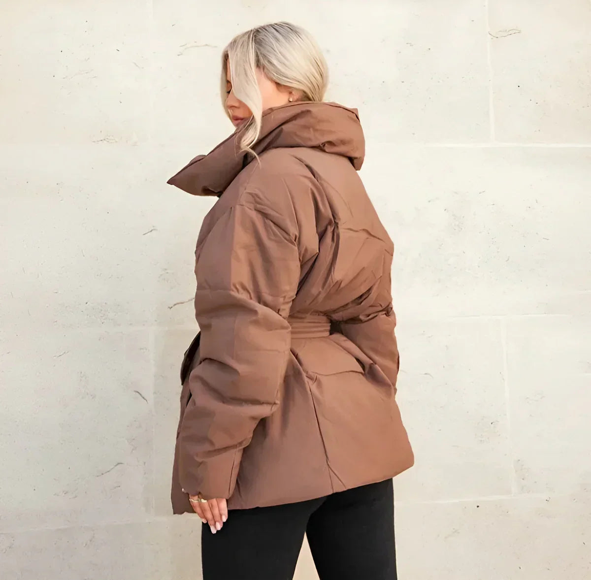 Winterjas | Gewatteerd | Riem | Pufferjas | Damesoverjas-Boutique Moda
