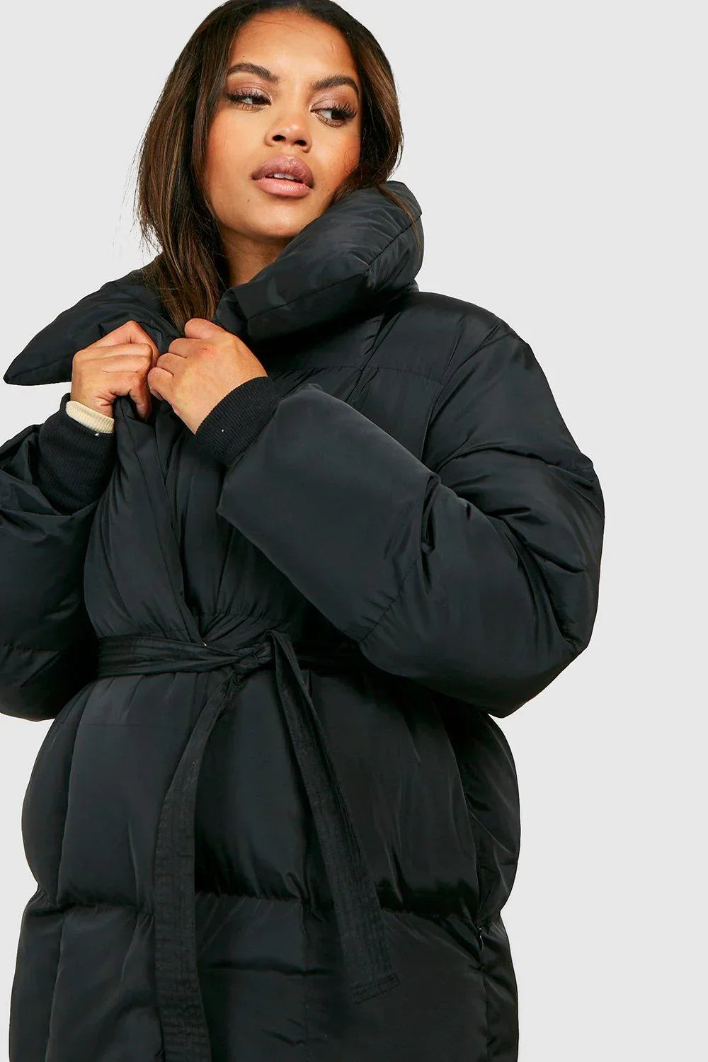 Winterjas | Gewatteerd | Riem | Pufferjas | Damesoverjas-Boutique Moda