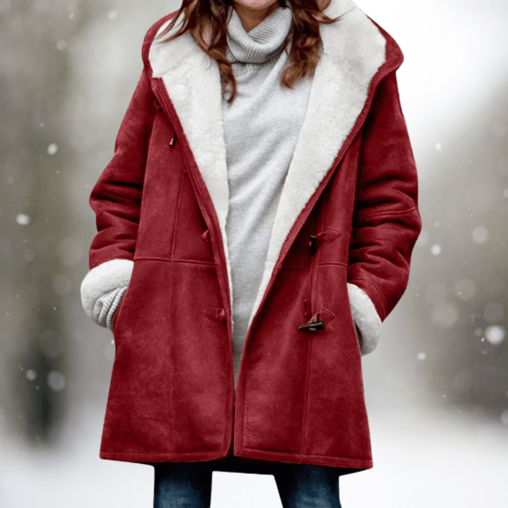 Winterjas - Oversized winterjas met capuchon en sherpa voering voor dames-Boutique Moda