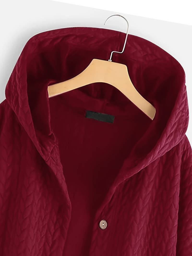 Winterjas met capuchon - Warme oversized winterjas met knoopsluiting voor dames-Boutique Moda