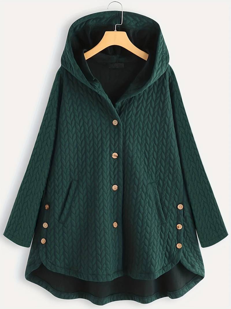 Winterjas met capuchon - Warme oversized winterjas met knoopsluiting voor dames-Boutique Moda