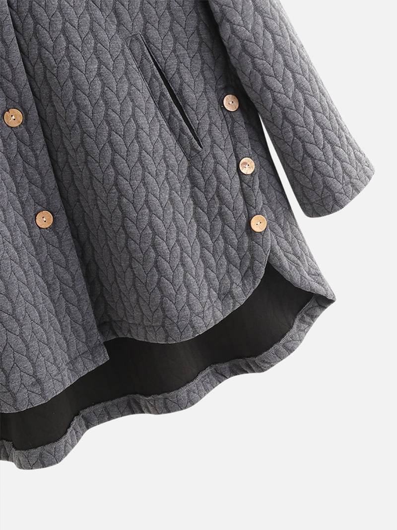 Winterjas met capuchon - Warme oversized winterjas met knoopsluiting voor dames-Boutique Moda