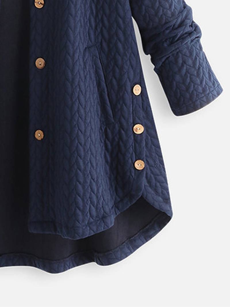 Winterjas met capuchon - Warme oversized winterjas met knoopsluiting voor dames-Boutique Moda