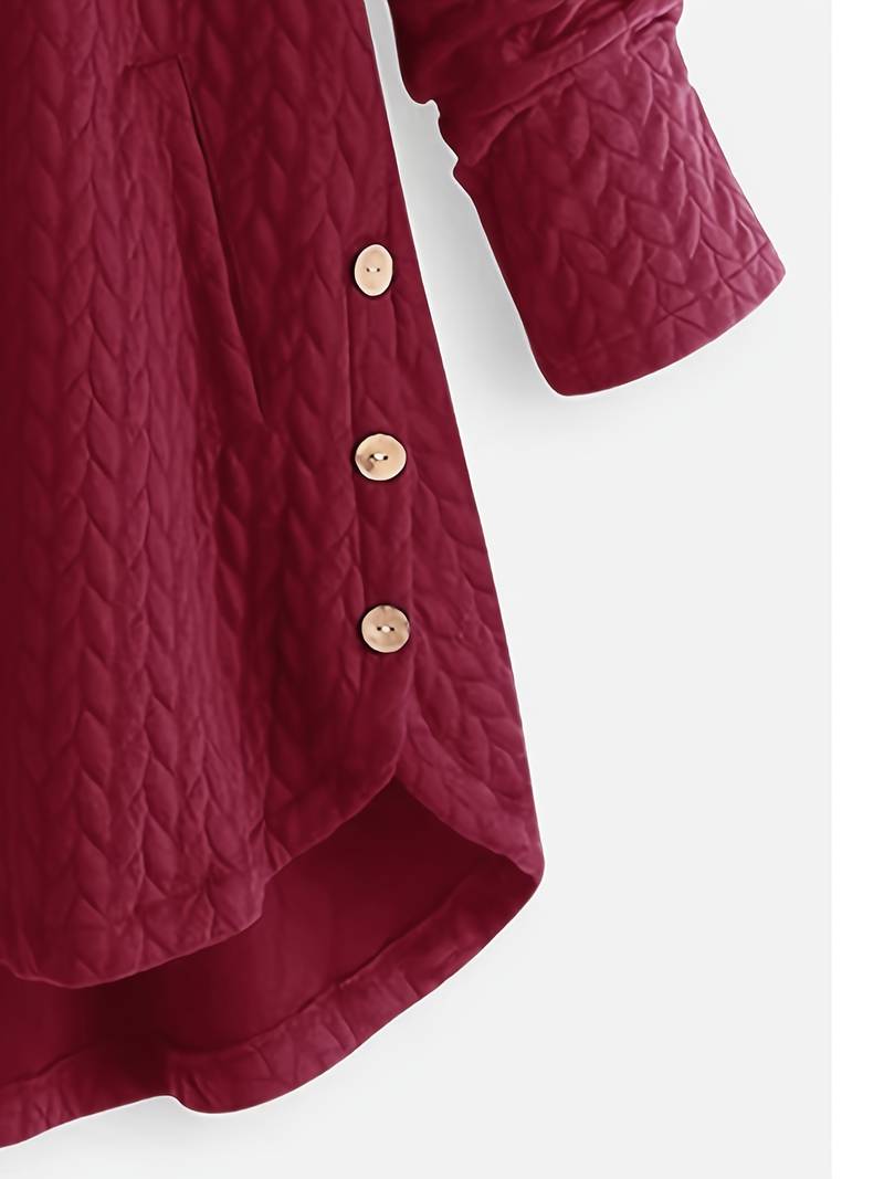 Winterjas met capuchon - Warme oversized winterjas met knoopsluiting voor dames-Boutique Moda