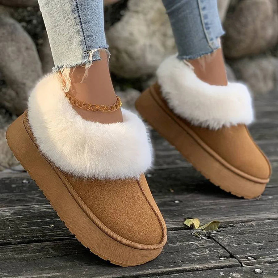 Plateaupantoffels | Bont | Instapmodel | Winterschoenen voor dames