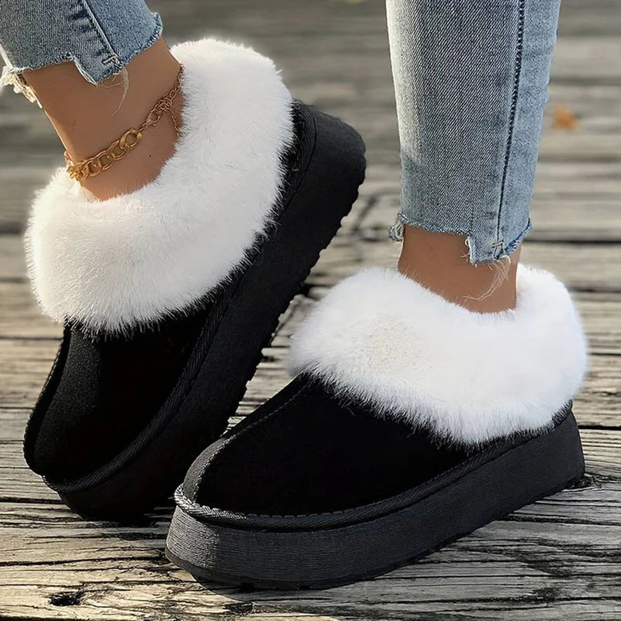 Plateaupantoffels | Bont | Instapmodel | Winterschoenen voor dames