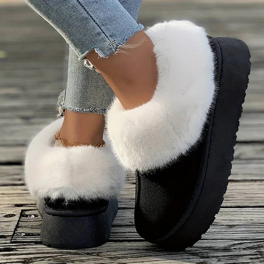 Plateaupantoffels | Bont | Instapmodel | Winterschoenen voor dames