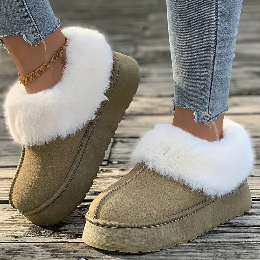 Plateaupantoffels | Bont | Instapmodel | Winterschoenen voor dames