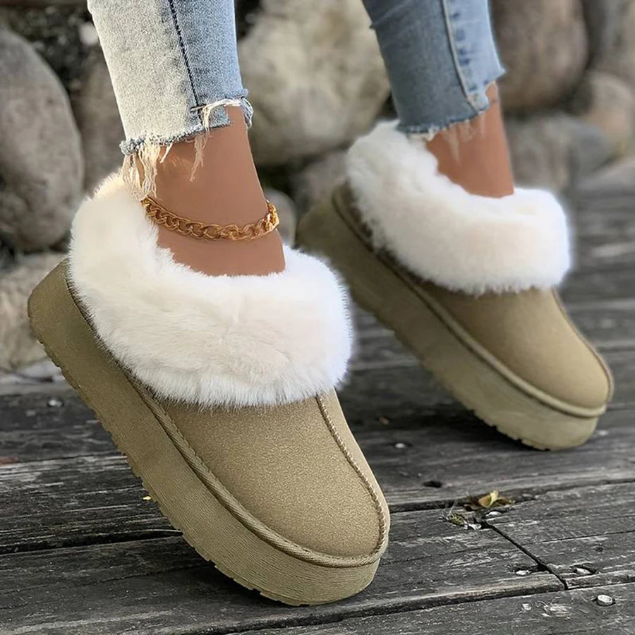 Plateaupantoffels | Bont | Instapmodel | Winterschoenen voor dames
