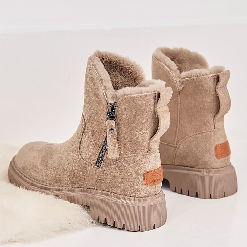 Winterlaarzen | Warm met bont gevoerd | Suède-look | Enkellaarzen | Dameslaarzen