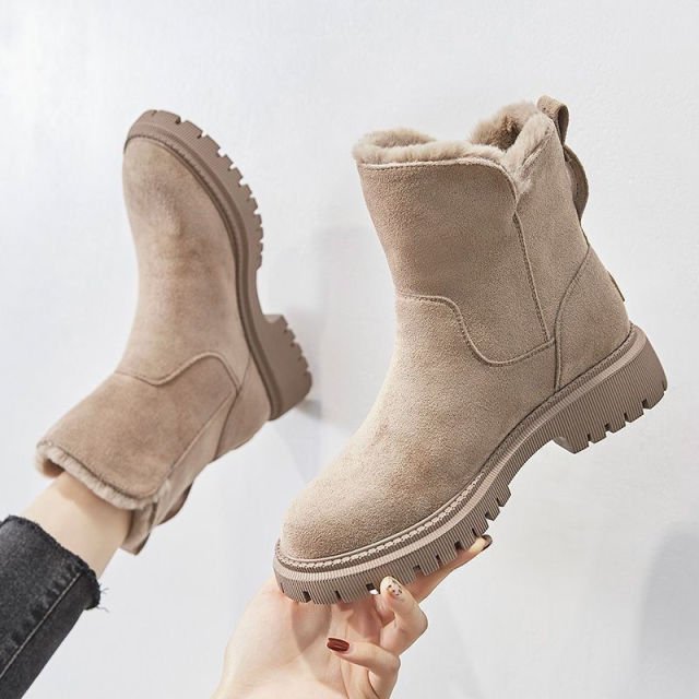 Winterlaarzen | Warm met bont gevoerd | Suède-look | Enkellaarzen | Dameslaarzen