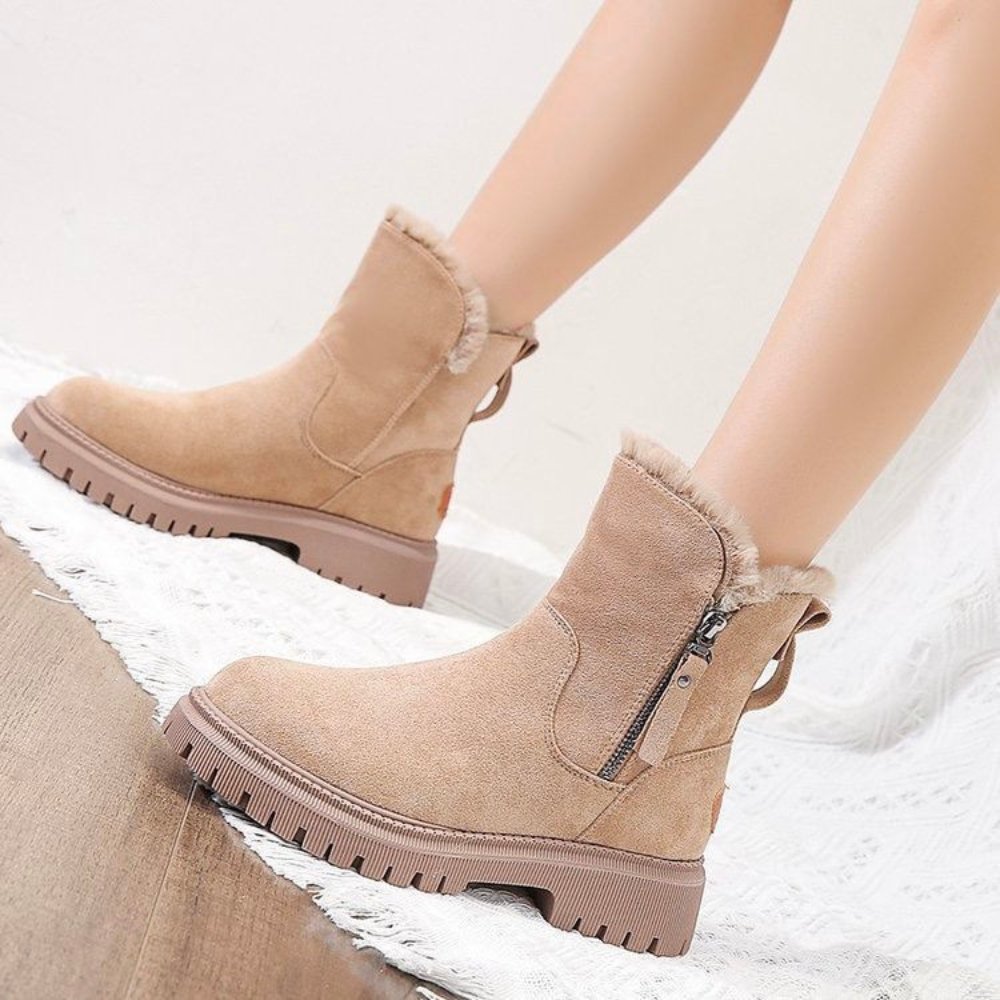 Winterlaarzen | Warm met bont gevoerd | Suède-look | Enkellaarzen | Dameslaarzen