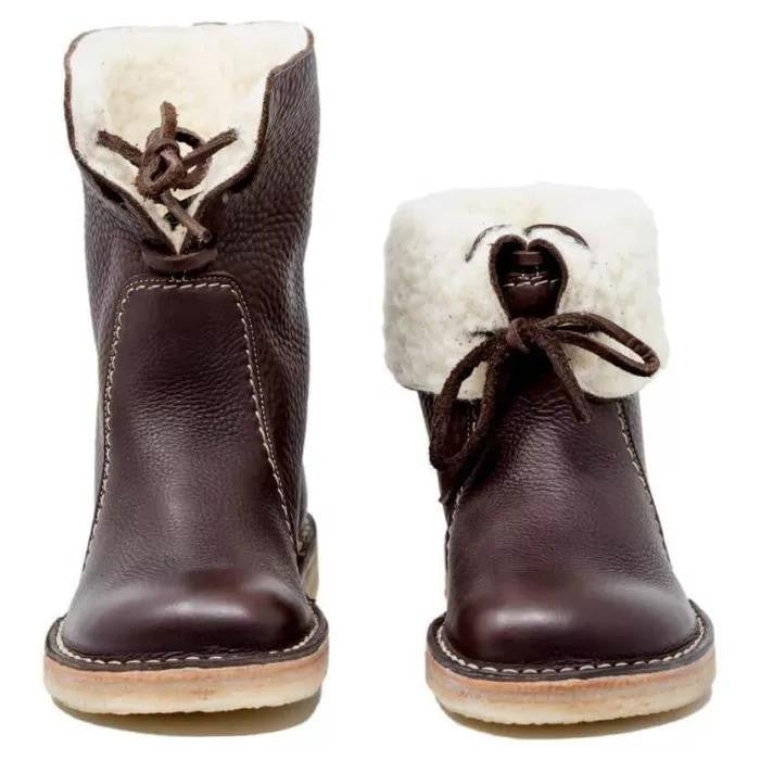 Winterlaarzen | Waterdicht | Warm | Leren Laarzen | Dameslaarzen met Wolvoering