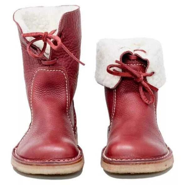 Winterlaarzen | Waterdicht | Warm | Leren Laarzen | Dameslaarzen met Wolvoering