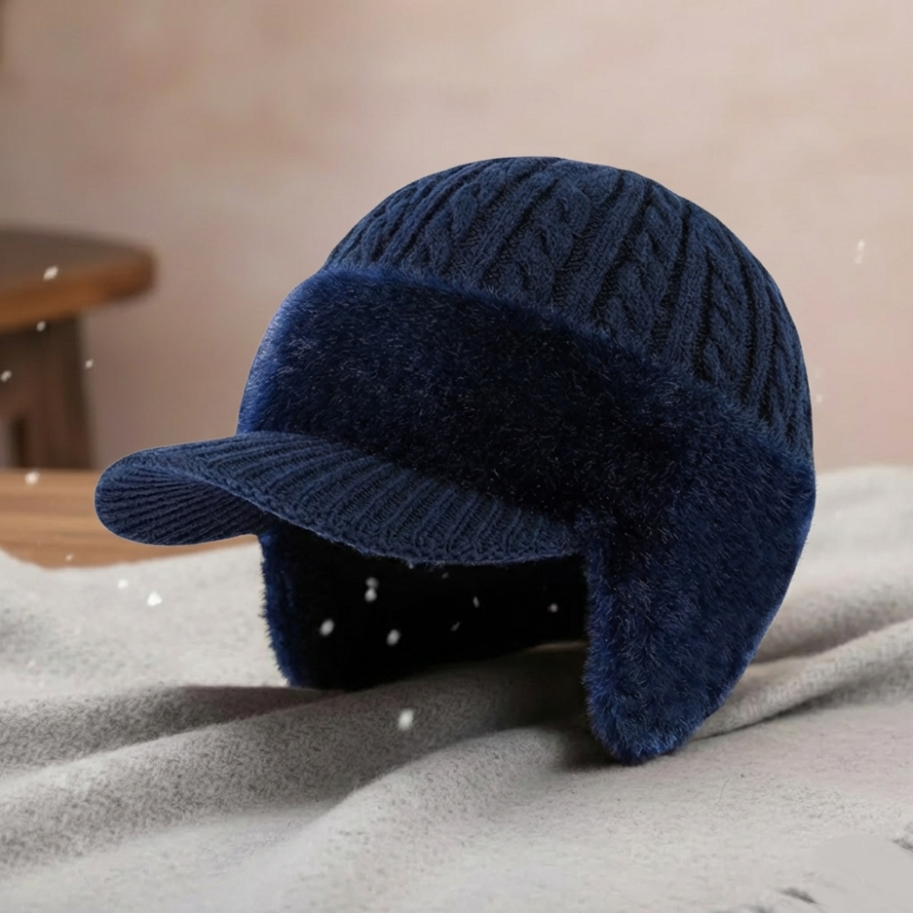 Wintermuts met oorflappen | gebreide trappermuts met klep | herfst en winter-Boutique Moda