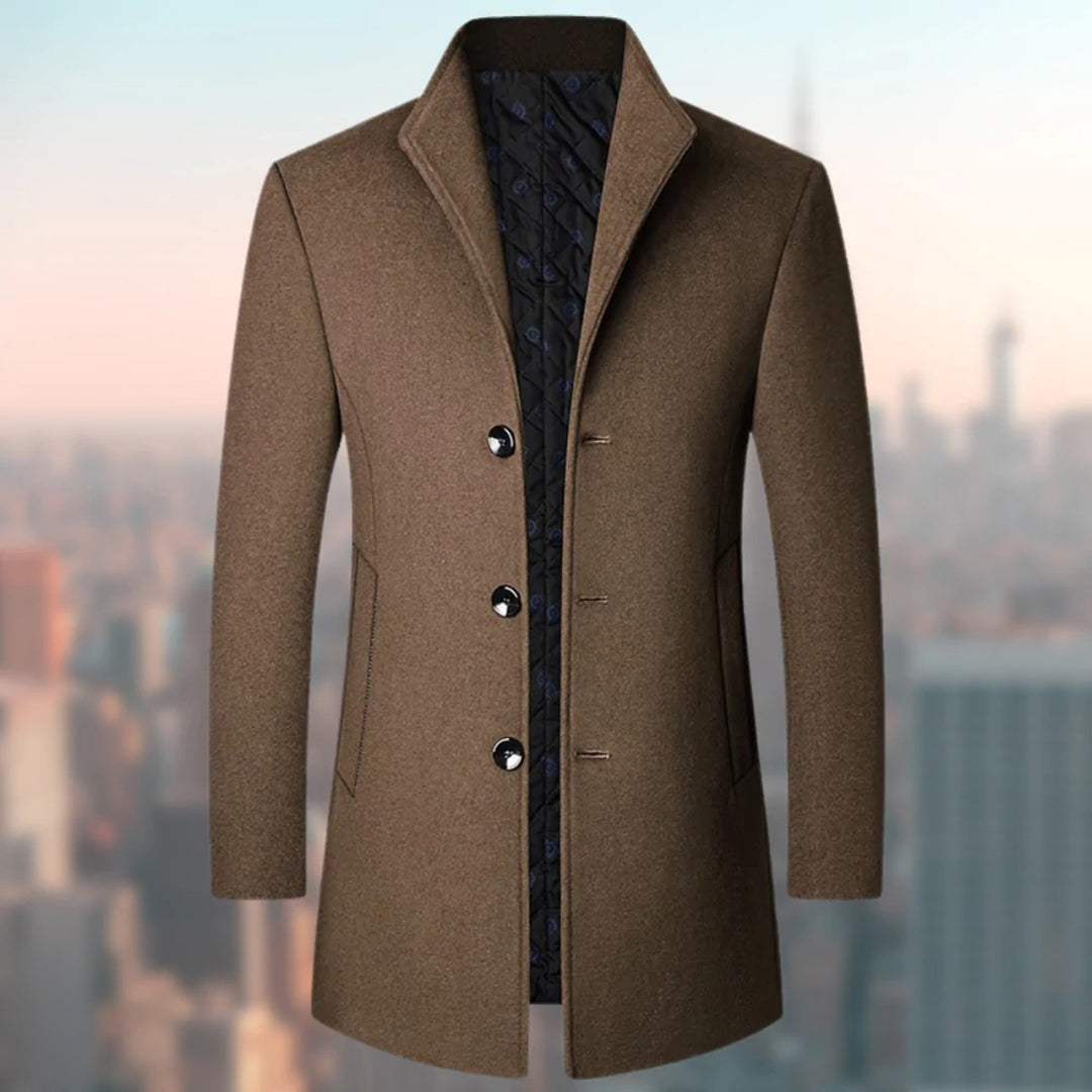 Wintertrenchcoat - Halflang - Gewatteerde voering - Enkelrijige jas - Herenjas-Boutique Moda